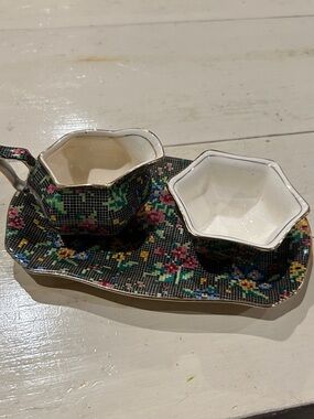 Vintage Royal Winton Grimwades chintz breakfast "Victorian" pattern.